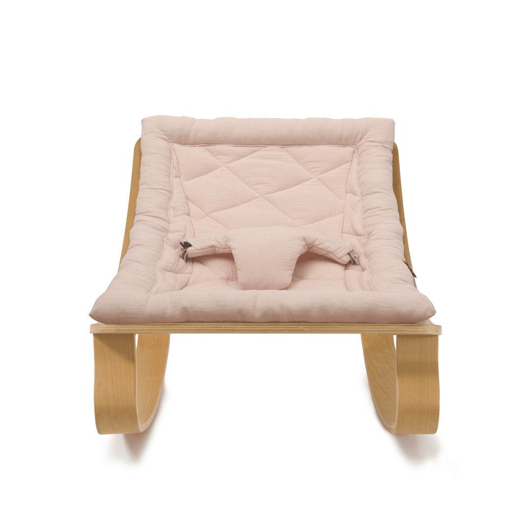 Charlie Crane Levo Baby Rocker - Beech + Nude Pink Cushion