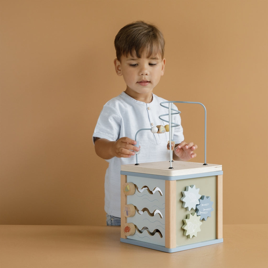 Little Dutch Wooden Activity Cube - Blue