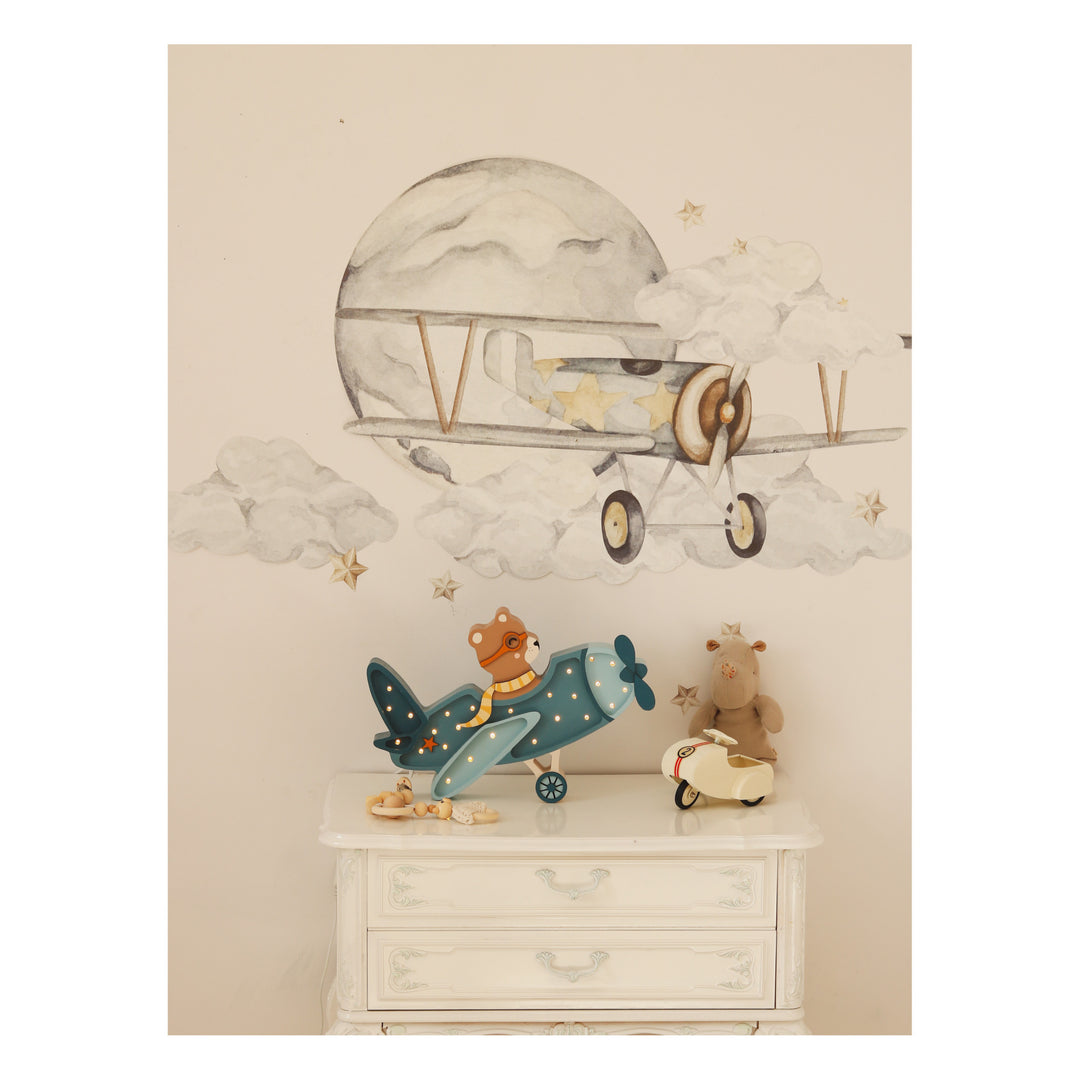 Little Lights Teddy Bear Pilot | Denim Blue