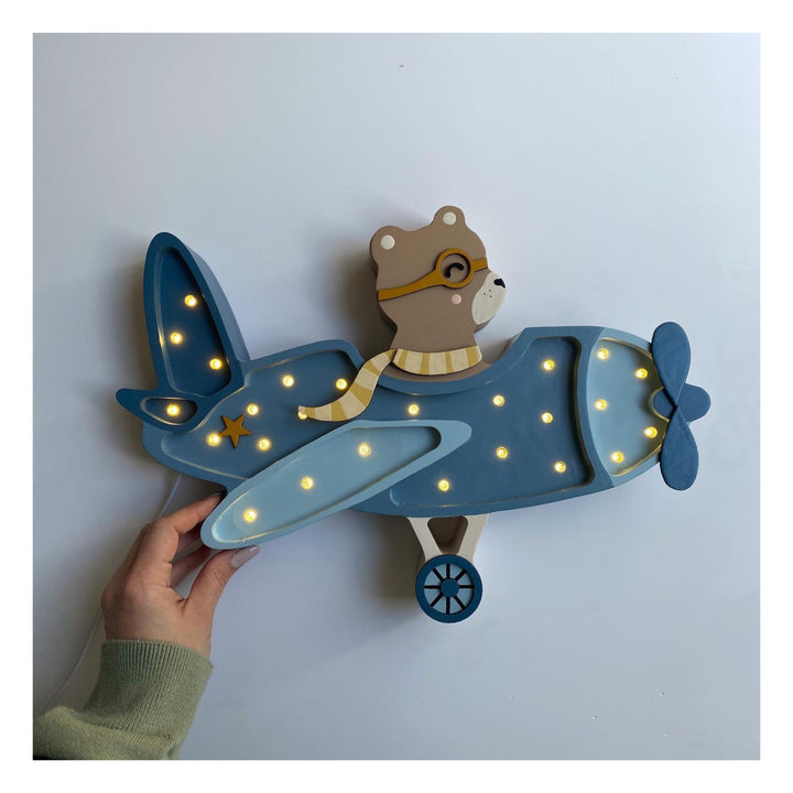 Little Lights Teddy Bear Pilot | Denim Blue