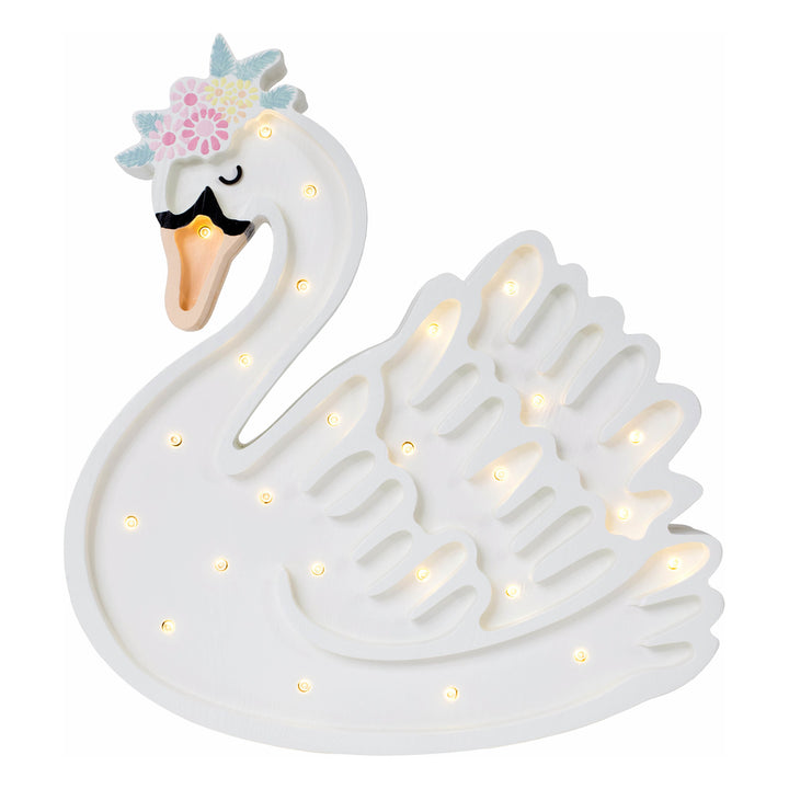 Little Lights Swan Lamp - Lake Flower White