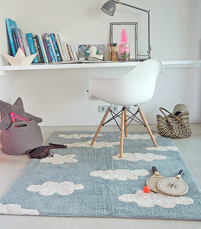 Lorena Canals Machine Washable Rug - Clouds Vintage Blue