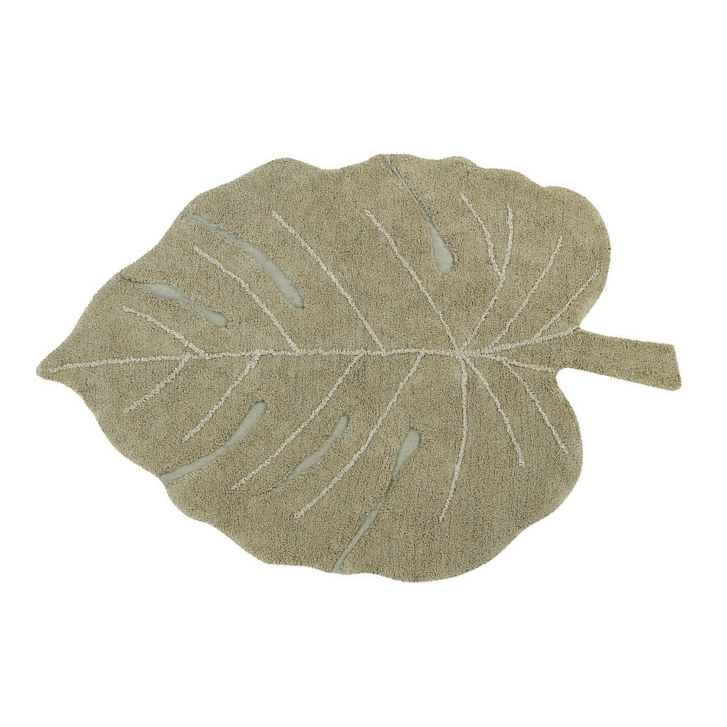 Lorena Canals Machine Washable Rug - Monstera Leaf Olive