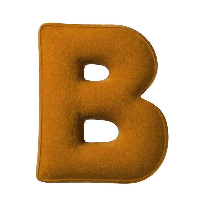 Velvet Letter Cushion - B  (Various Colours)