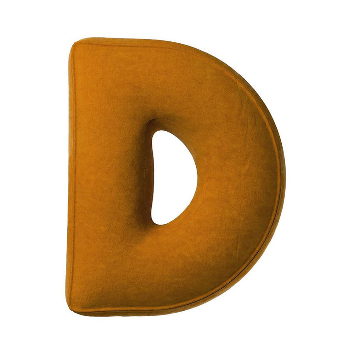 Velvet Letter Cushion - D  (Various Colours)