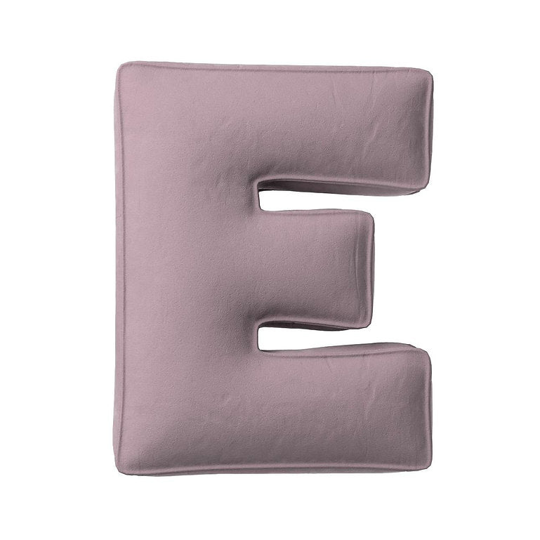 Coussin lettre en velours - E (différentes couleurs)