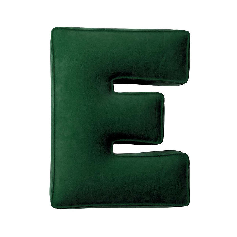 Velvet Letter Cushion - E  (Various Colours)