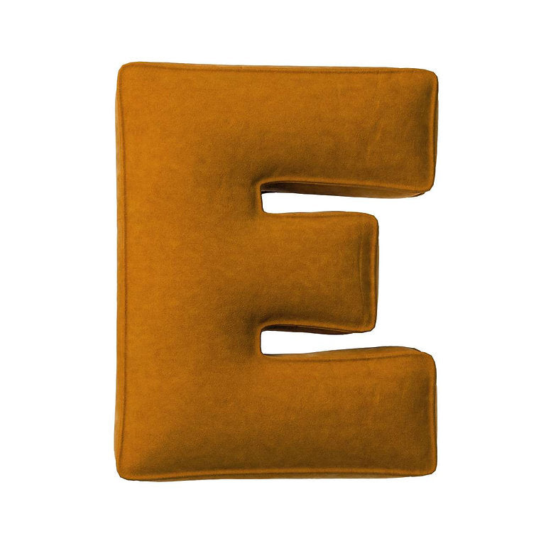 Coussin lettre en velours - E (différentes couleurs)