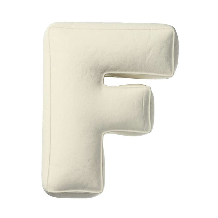 Coussin lettre en velours - F (différentes couleurs)