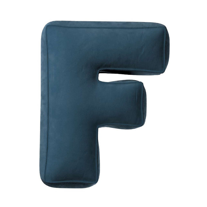 Coussin lettre en velours - F (différentes couleurs)