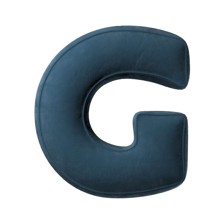 Coussin lettre en velours - G (différentes couleurs)