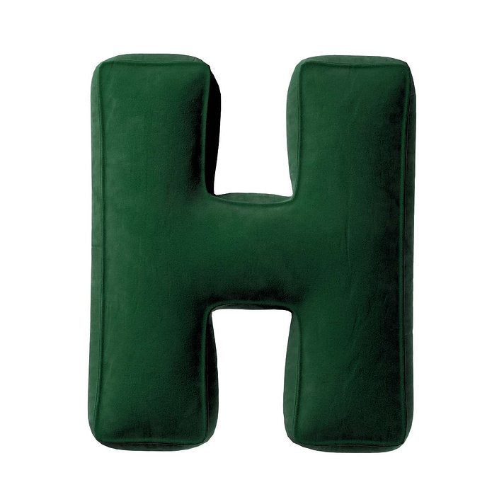 Velvet Letter Cushion - H  (Various Colours)