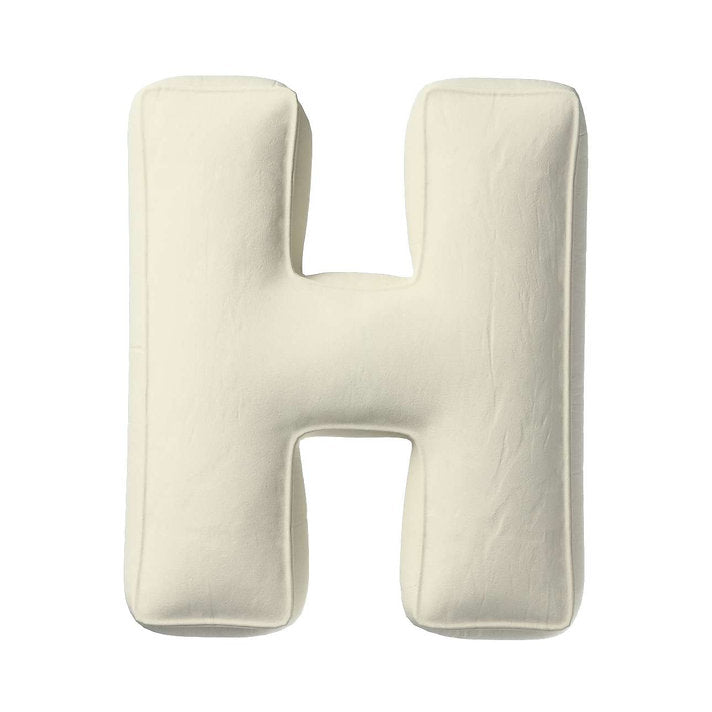 Coussin lettre en velours - H (différentes couleurs)