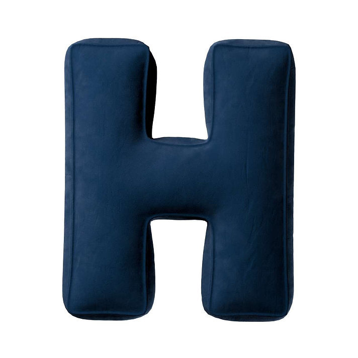 Velvet Letter Cushion - H  (Various Colours)