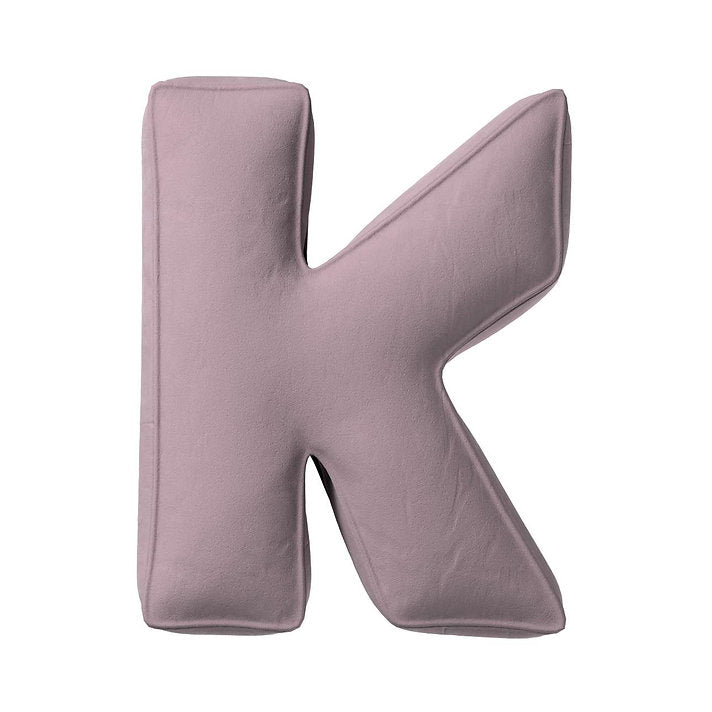 Coussin lettre en velours - K (différentes couleurs)