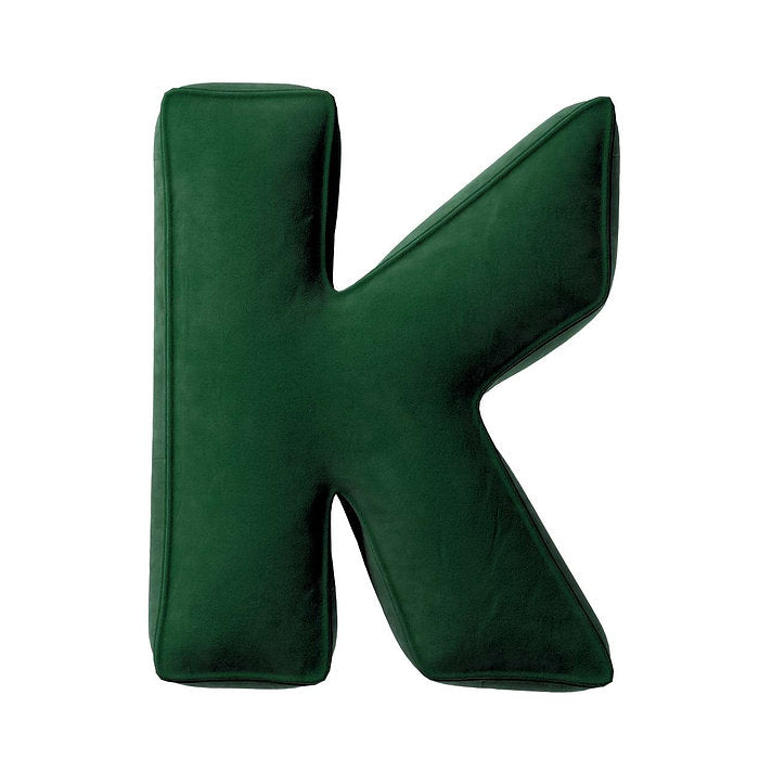 Velvet Letter Cushion - K (Various Colours)