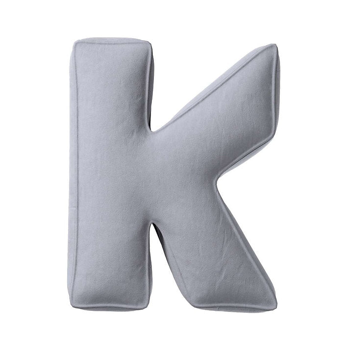 Velvet Letter Cushion - K (Various Colours)