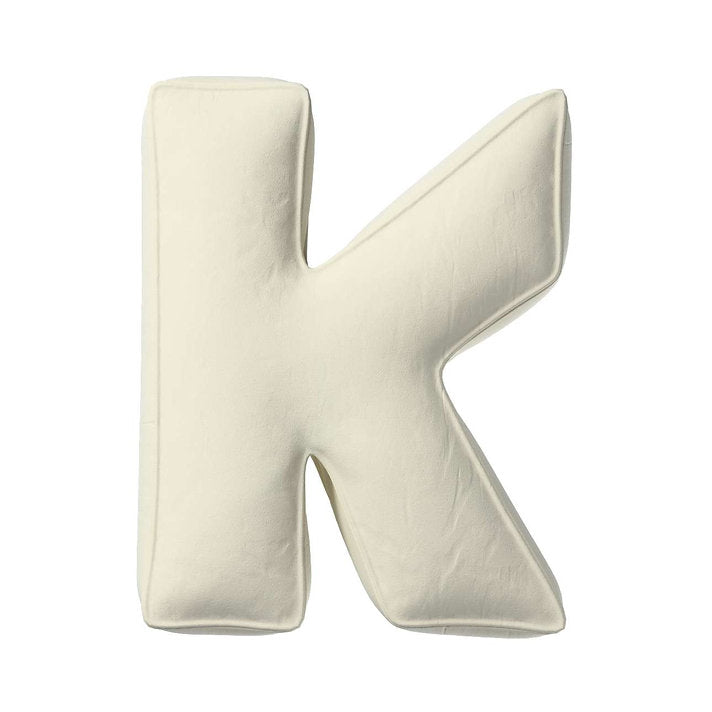 Velvet Letter Cushion - K (Various Colours)