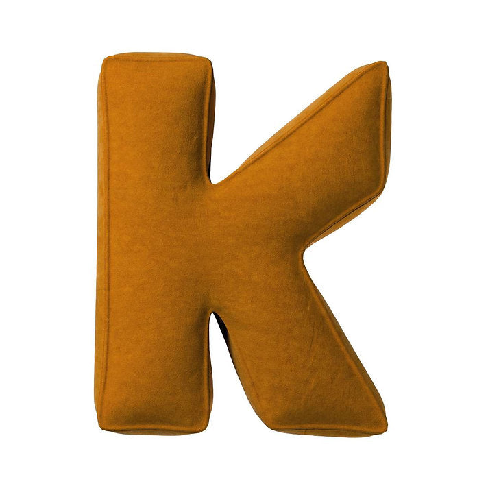 Velvet Letter Cushion - K (Various Colours)