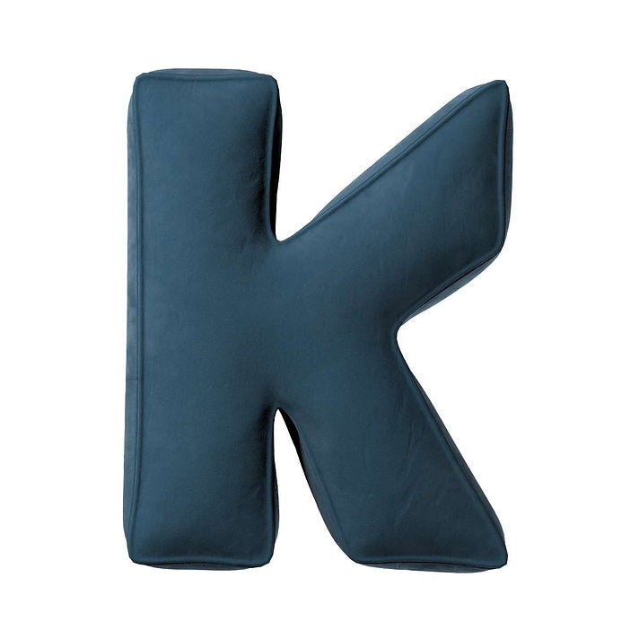 Coussin lettre en velours - K (différentes couleurs)