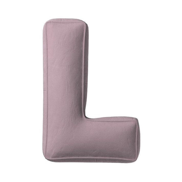 Coussin lettre en velours - L (différentes couleurs)