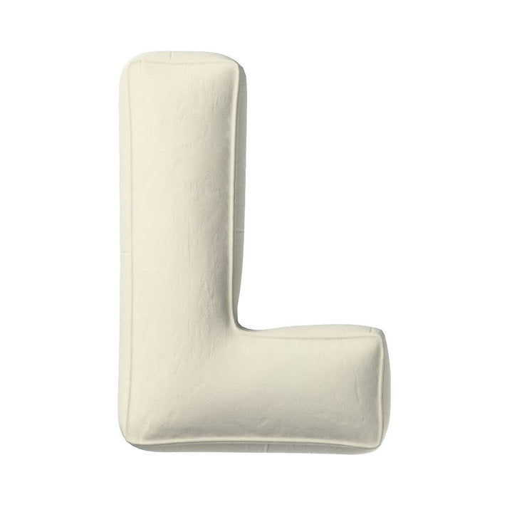 Coussin lettre en velours - L (différentes couleurs)