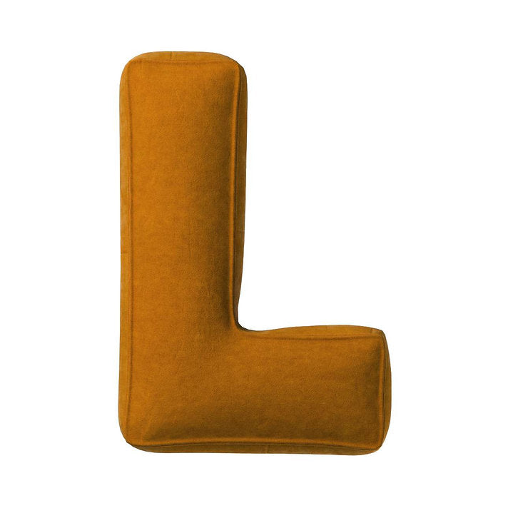 Coussin lettre en velours - L (différentes couleurs)