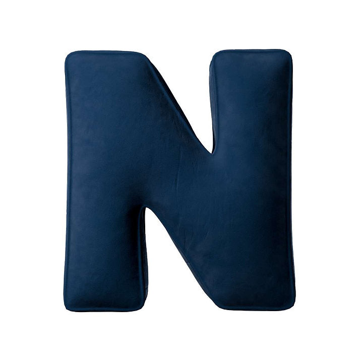 Coussin lettre en velours - N (différentes couleurs)