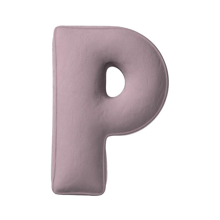 Velvet Letter Cushion - P (Various Colours)