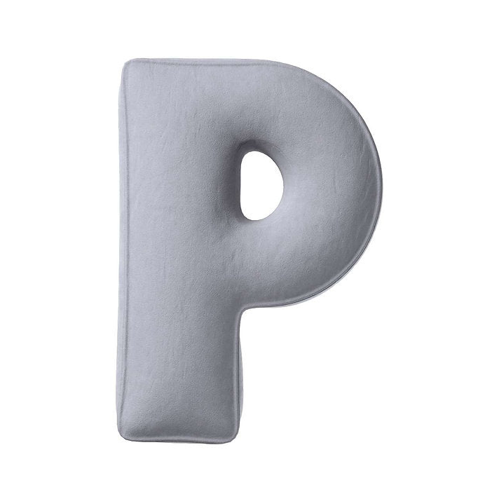 Velvet Letter Cushion - P (Various Colours)