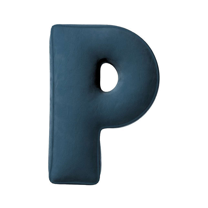 Velvet Letter Cushion - P (Various Colours)