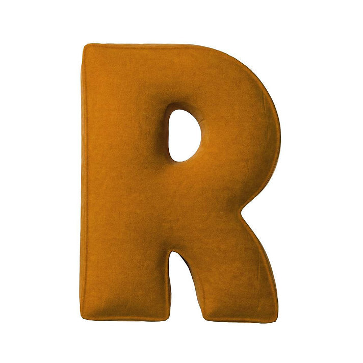 Velvet Letter Cushion - R (Various Colours)