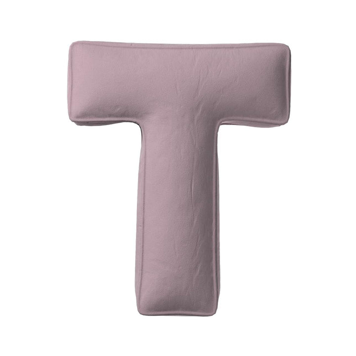 Coussin lettre en velours - T (différentes couleurs)