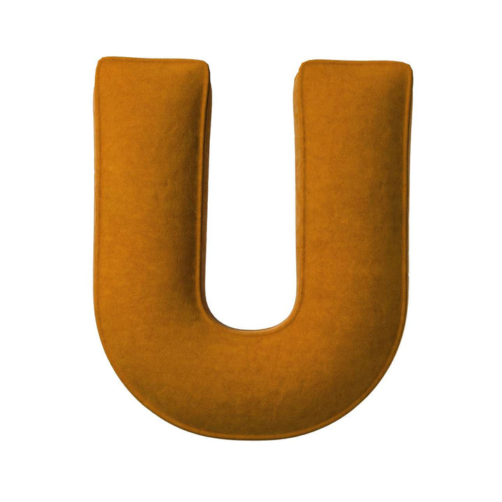 Velvet Letter Cushion - U  (Various Colours)