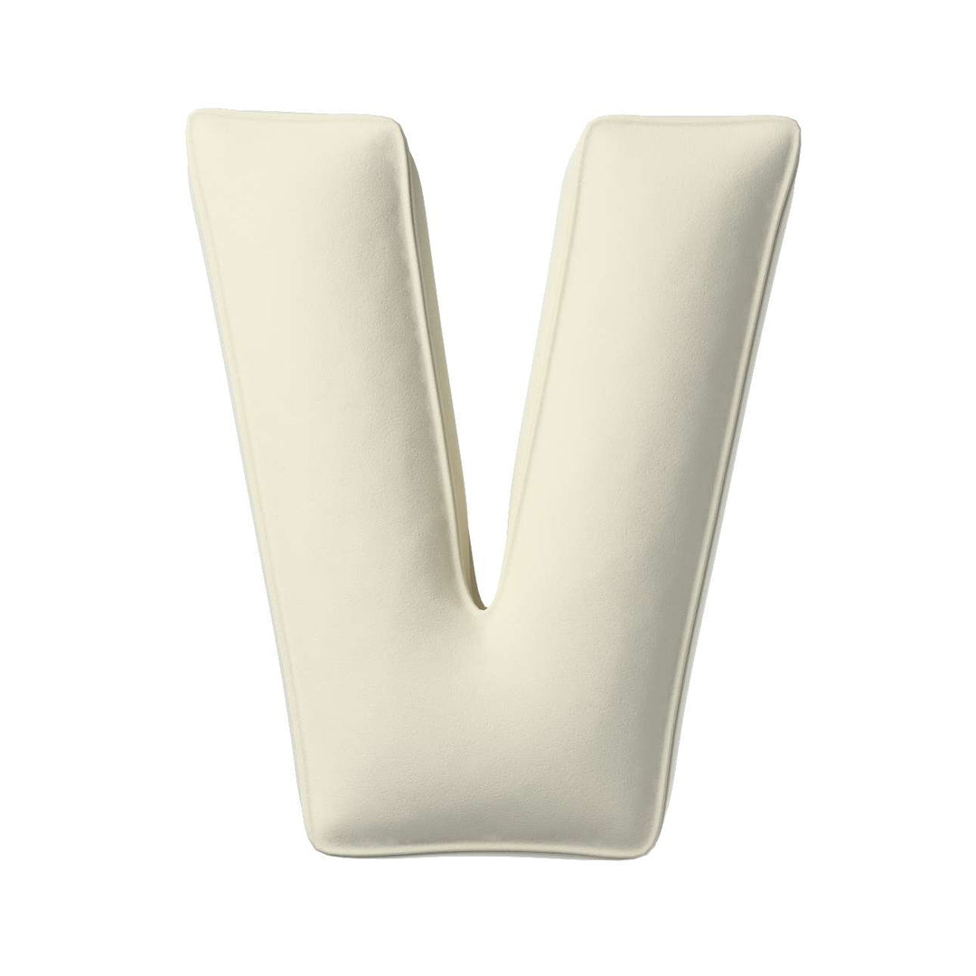 Velvet Letter Cushion - V  (Various Colours)