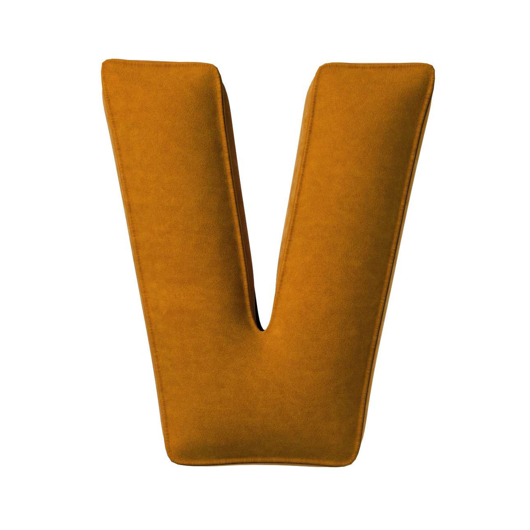 Velvet Letter Cushion - V  (Various Colours)