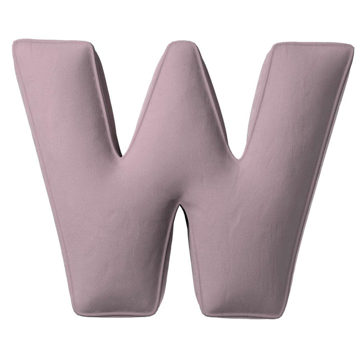 Velvet Letter Cushion - W  (Various Colours)