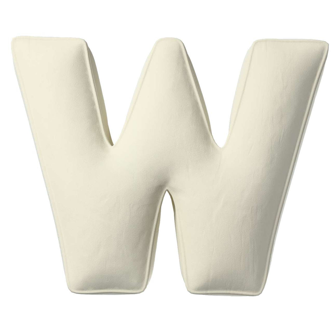 Velvet Letter Cushion - W  (Various Colours)