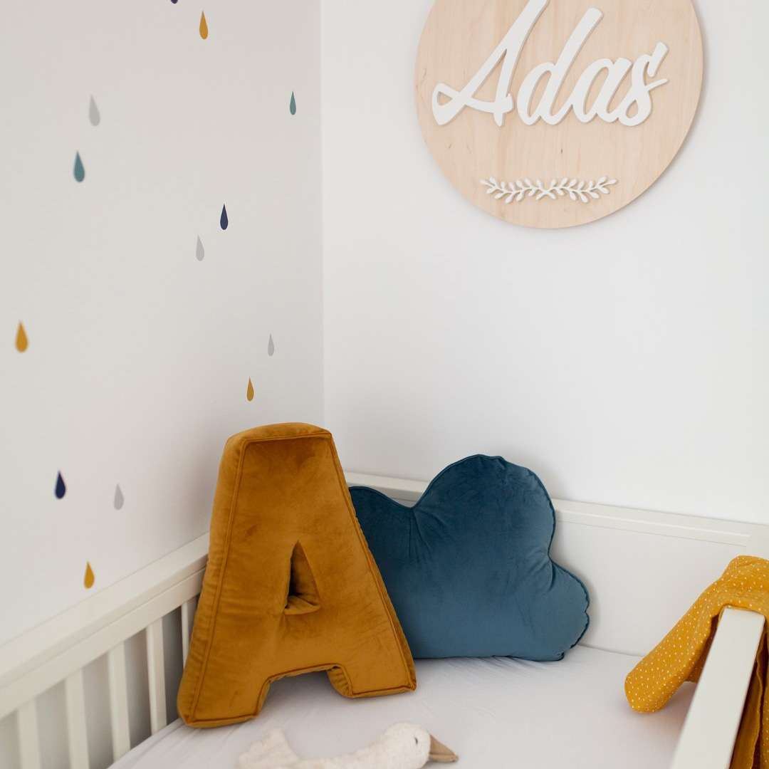 Velvet Letter Cushion - A  (Various Colours)