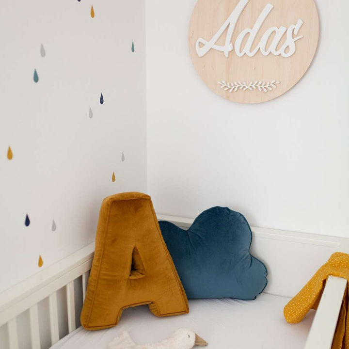 Velvet Letter Cushion - W  (Various Colours)