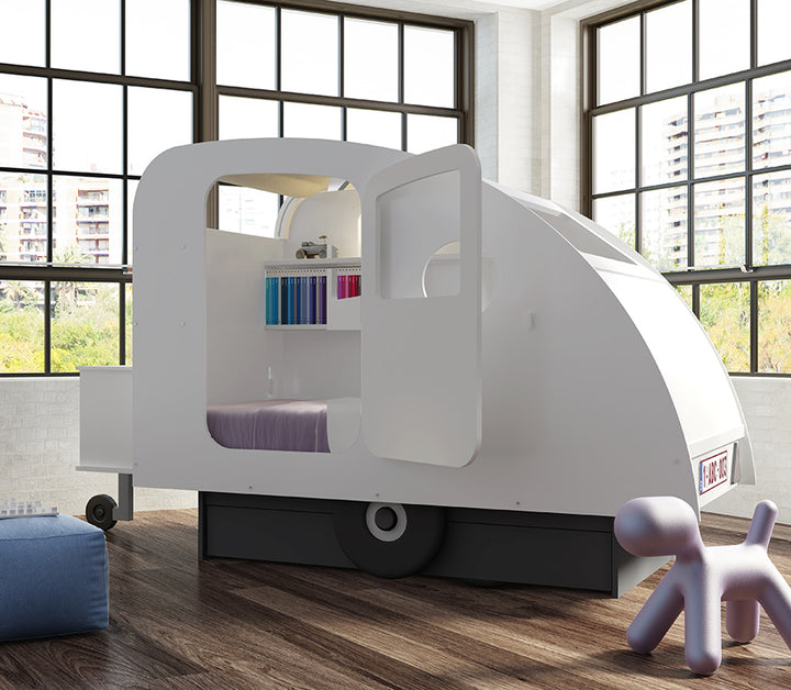 Lit simple pour enfant Mathy By Bols Caravan - Laque colorée (plus de 20 couleurs)