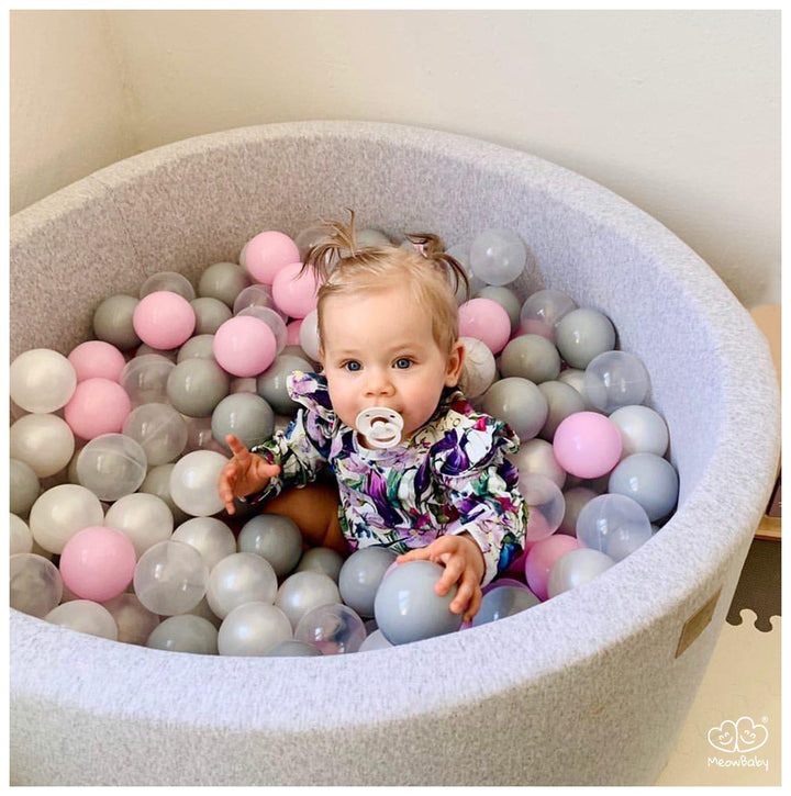 Meowbaby Light Grey Ball Pit - Various Ball Colours