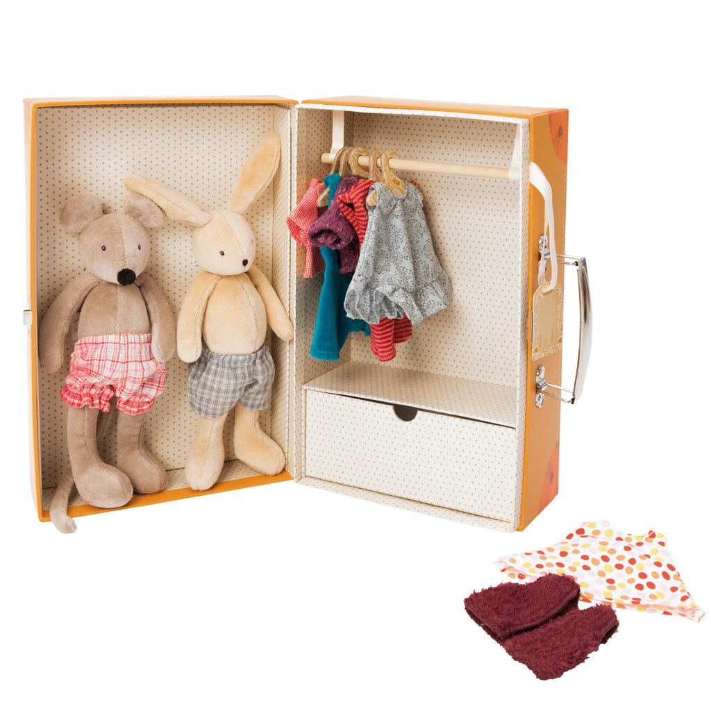 Moulin Roty La Grande Famille - Little Wardrobe Suitcase Set