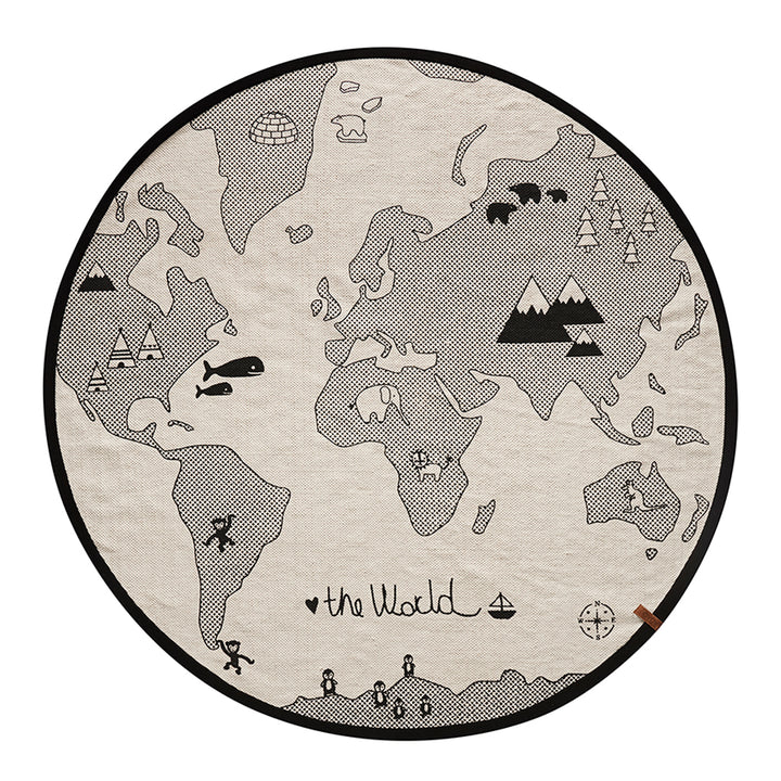 OYOY World Rug - Natural | Black