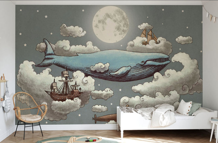 Kids Custom Wall Mural - Ocean Sky