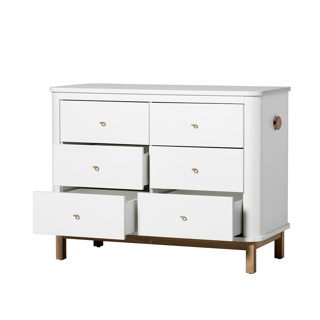 Oliver Furniture Nursery 6 Drawer Dresser (with changer top) - White/Oak