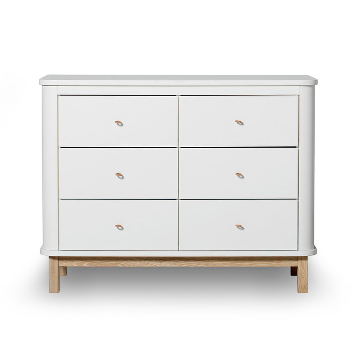 Oliver Furniture Nursery 6 Drawer Dresser (with changer top) - White/Oak