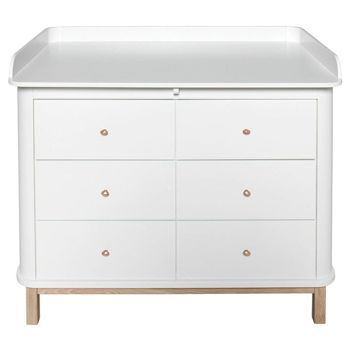 Oliver Furniture Nursery 6 Drawer Dresser (with changer top) - White/Oak