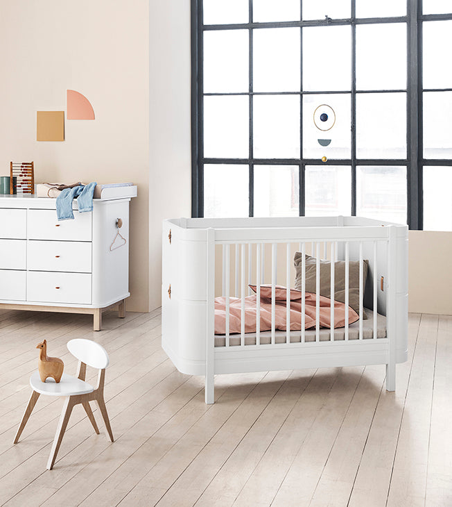 Oliver Furniture Wood Mini+ Cot Bed (0-9yrs) - White