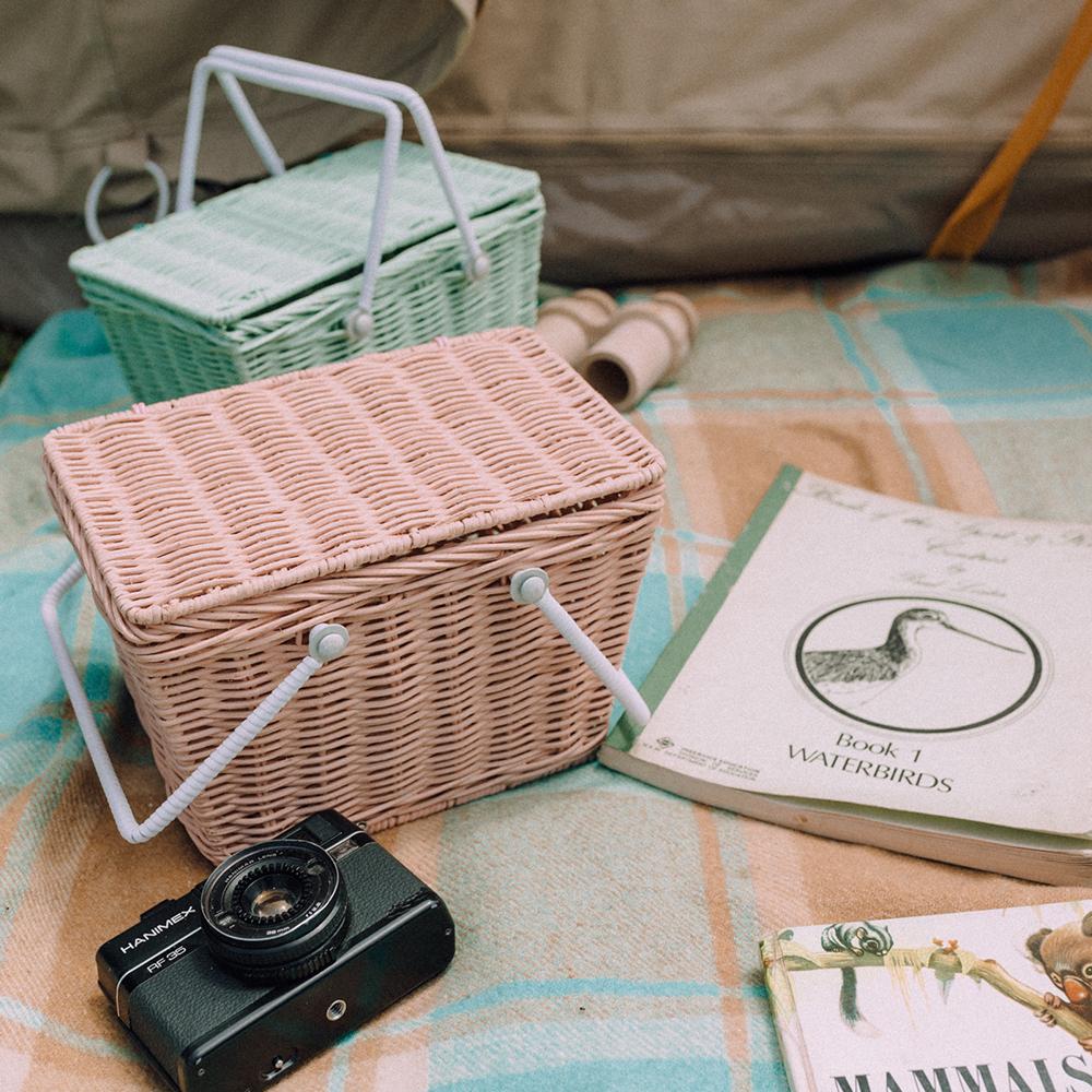 Olli Ella Piki Rattan Basket - Rose